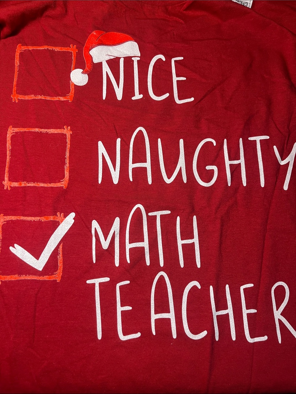 Gildan Red Short Sleeve "Math Teacher" Holiday Tee